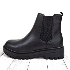 New Black Chelsea Elastic Combat Boots